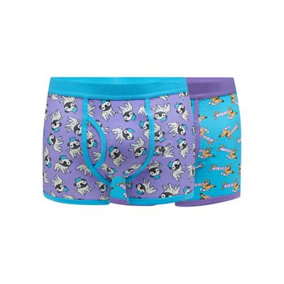 Pack of two purple dog print keyhole trunks